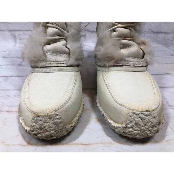 SOREL Nanook Faux Fur Trim Lace Up Mid-Calf Leather Winter Snow Boots Womens 9 ( - Picture 7 of 11